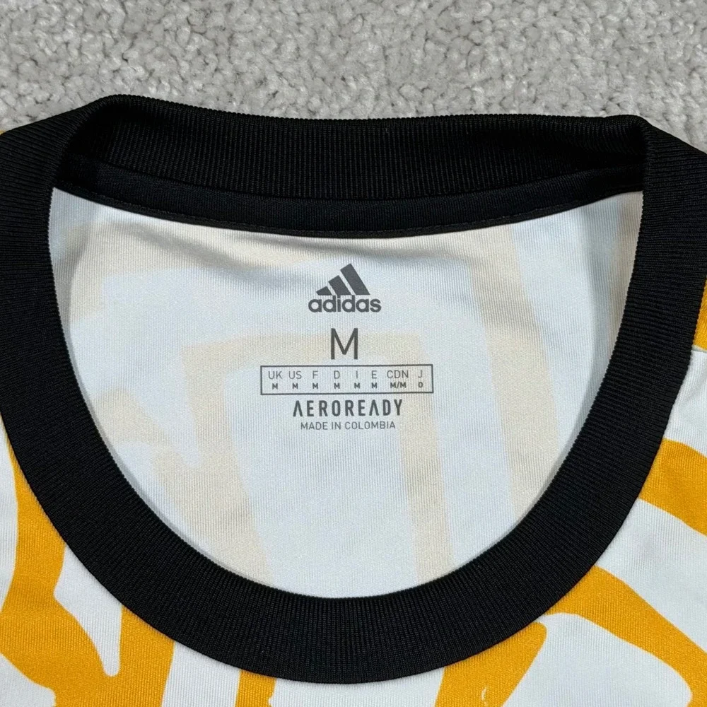 Adidas LA Galaxy Kick Childhood Cancer Soccer Jersey Mens Medium Yellow GJ0785